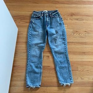 Curve love high rise acid wash mom jean